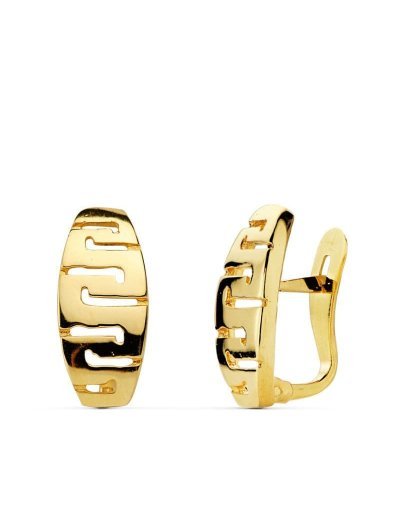 18K PENDIENTES GRECA 13X6 MM