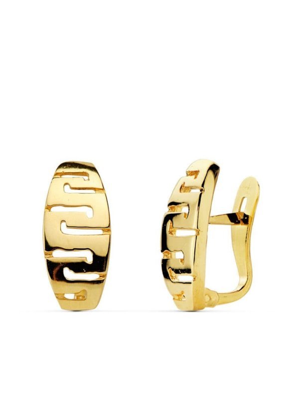 18K PENDIENTES GRECA 13X6 MM