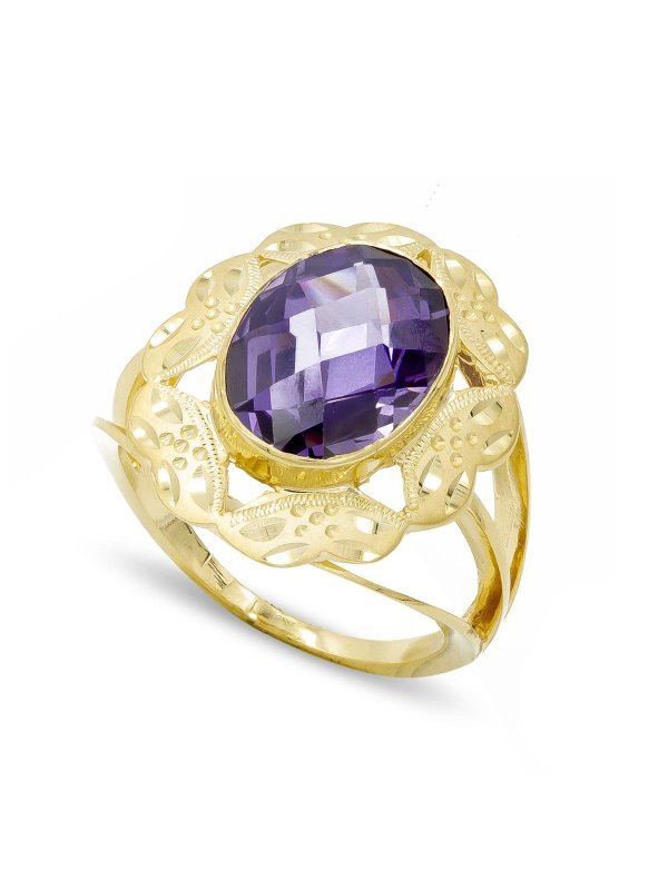 18K SORTIJA PIEDRA OVAL AMATISTA...
