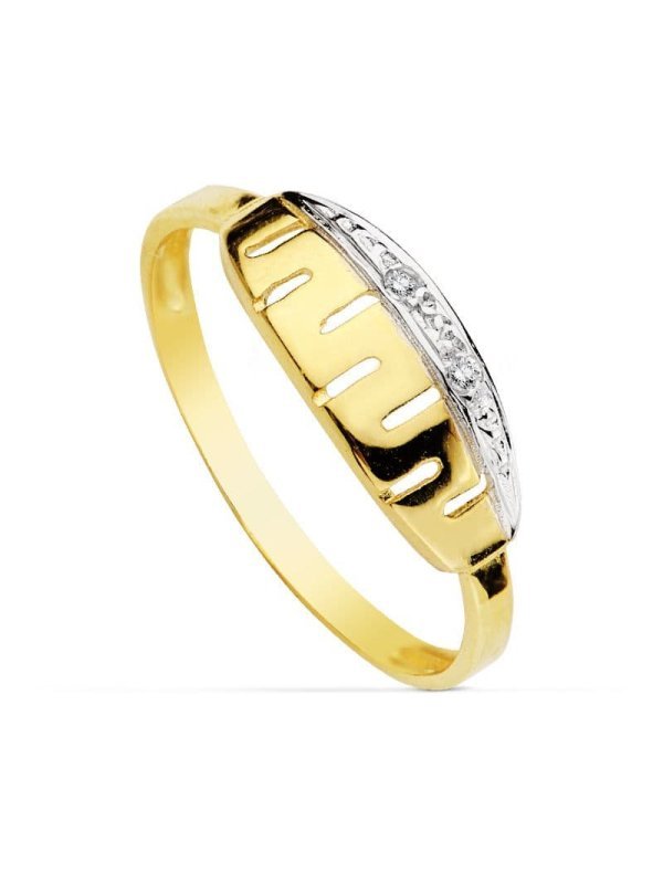 18K SORTIJA BICOLOR CIRCONITAS