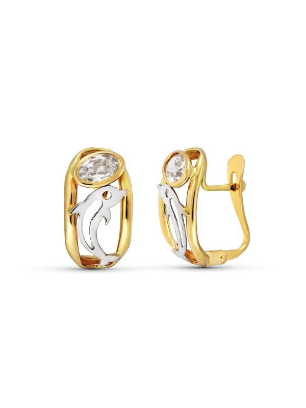 18K PENDIENTES ORO AMARILLO CIRCONITA...