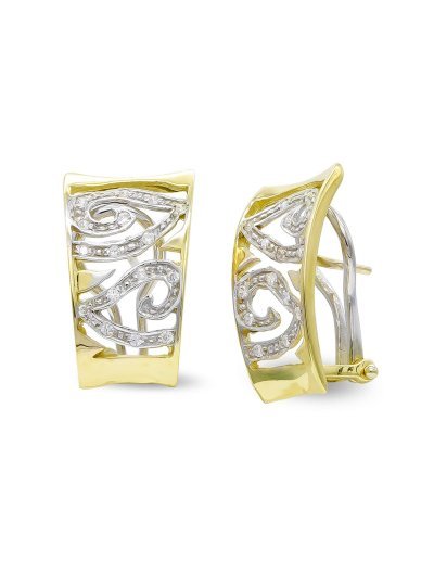 18K PENDIENTES ORO BICOLOR...