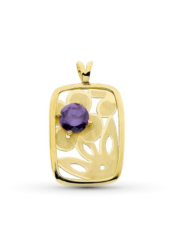 18K COLGANTE ORO AMARILLO FLOR LASER...