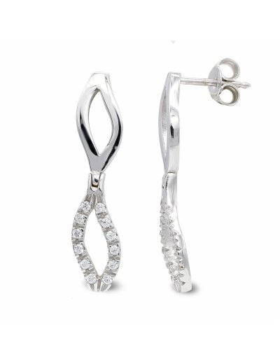 18K PENDIENTES ORO BLANCO...
