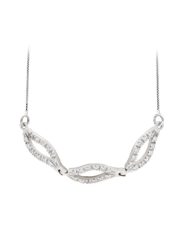 18K GARGANTILLA ORO BLANCO Y CIRCONITAS