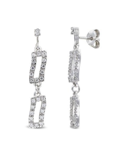 18K PENDIENTES ORO BLANCO...