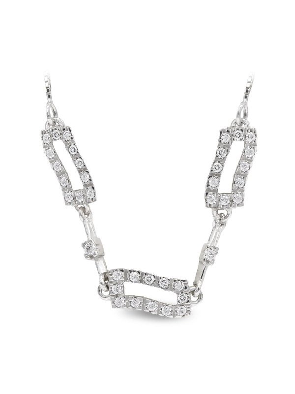 18K GARGANTILLA ORO BLANCO LARGO Y...