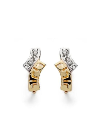 18K PENDIENTES BICOLOR...