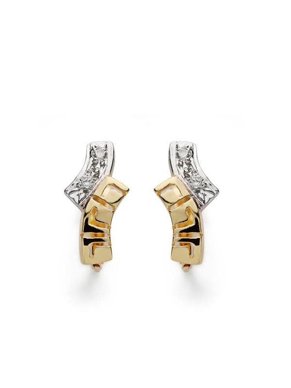 18K PENDIENTES BICOLOR CIRCONITA 13X6 MM