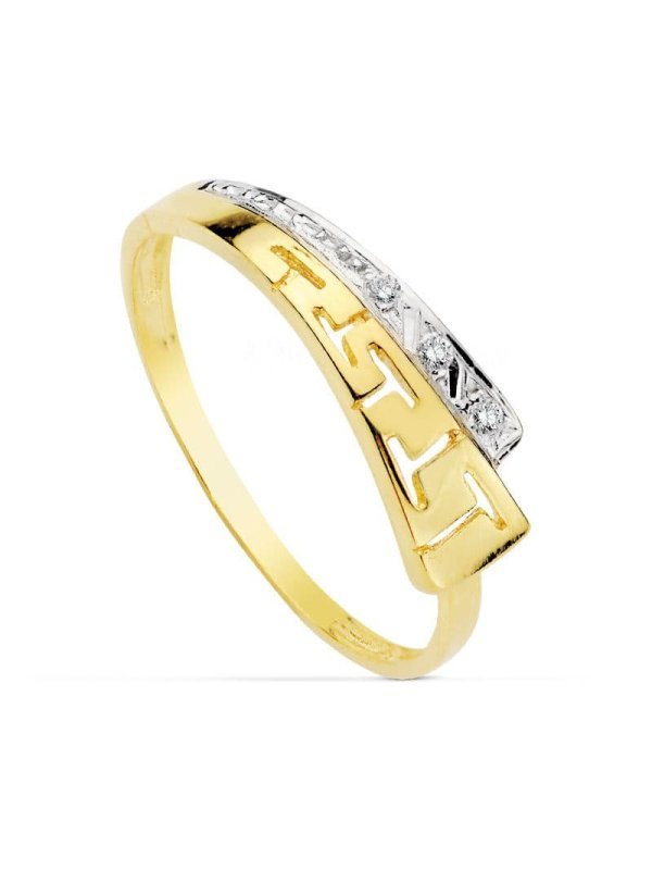 18K SORTIJA BICOLOR CIRCONITAS