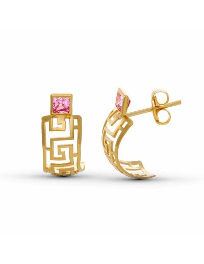 18K PENDIENTES GRECA...