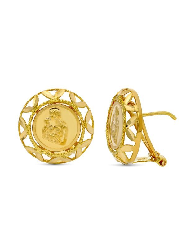 18K PENDIENTES ORO AMARILLO MADRE...