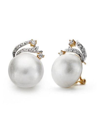 18K PENDIENTES PERLA...
