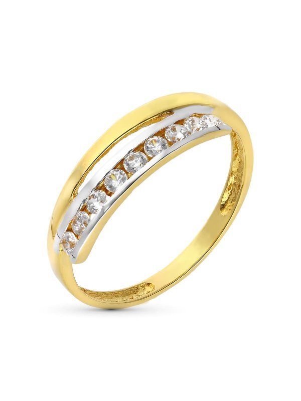 18K SORTIJA BICOLOR CON CIRCONITAS