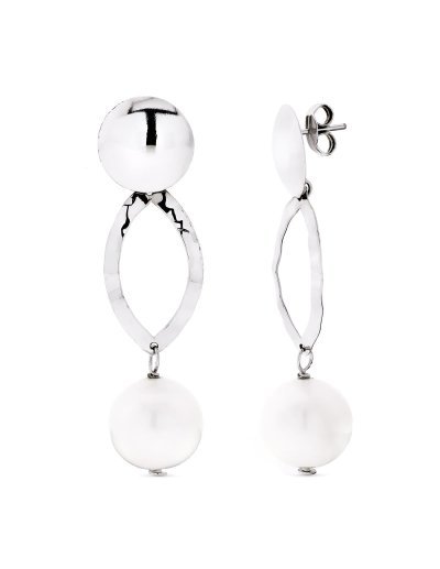18K PENDIENTES ORO BLANCO...