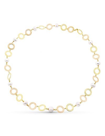 18K COLLAR ORO BICOLOR...