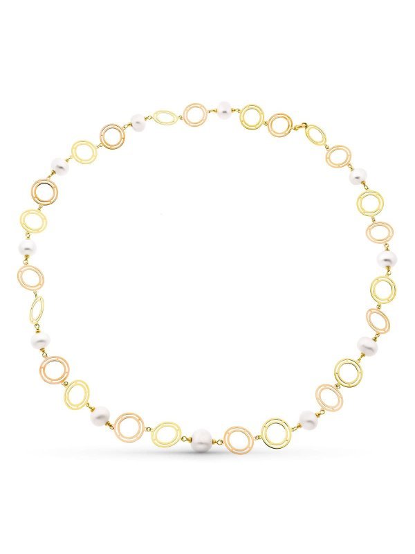 18K COLLAR ORO BICOLOR AMARILLO Y...