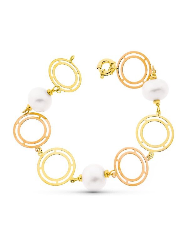 18K PULSERA ORO 21 CM BICOLOR ORO...