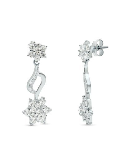 18K PENDIENTES ORO BLANCO...