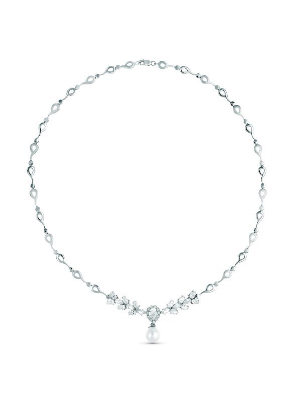 18K GARGANTILLA ORO BLANCO PERLA...