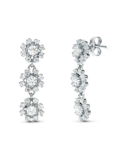 18K PENDIENTES ORO BLANCO...
