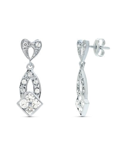 18K PENDIENTES ORO BLANCO...