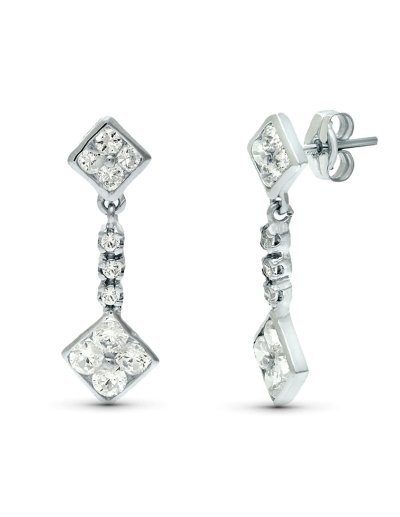 18K PENDIENTES ORO BLANCO...