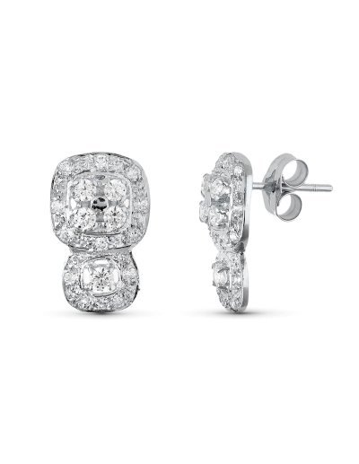 18K PENDIENTES ORO BLANCO...