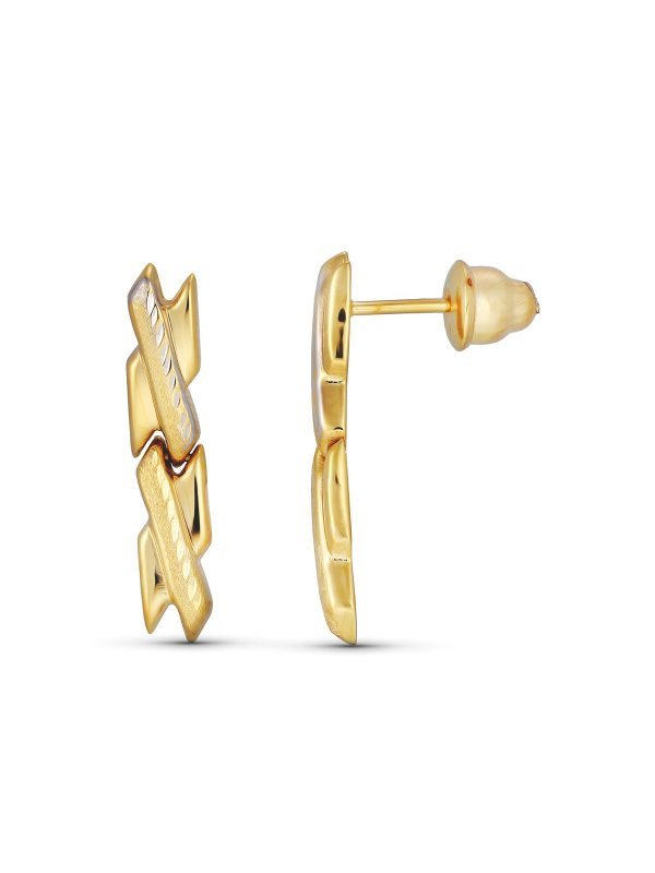 18K PENDIENTES ORO AMARILLO TALLADOS.