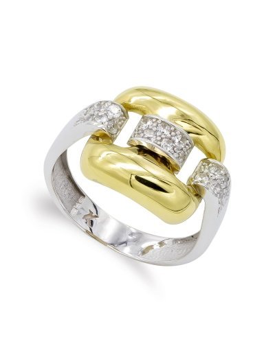 18K SORTIJA ORO BICOLOR CON...