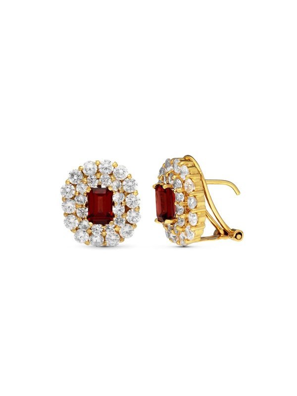 18K PENDIENTES ORO AMARILLO PIEDRA...