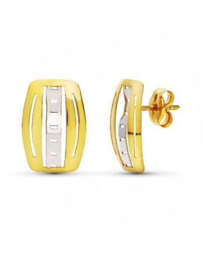18K PENDIENTES BICOLOR PRESION