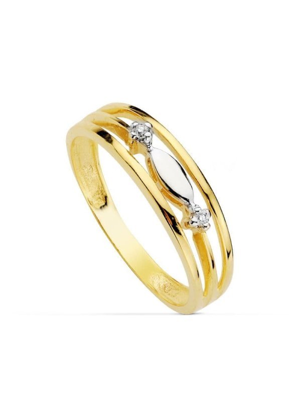 18K SORTIJA BICOLOR CIRCONITAS