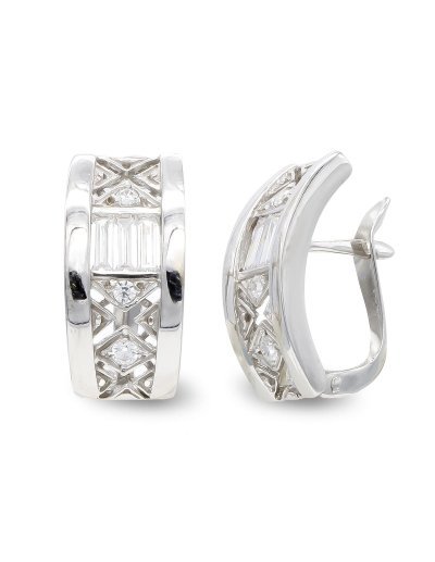 18K PENDIENTES ORO BLANCO...