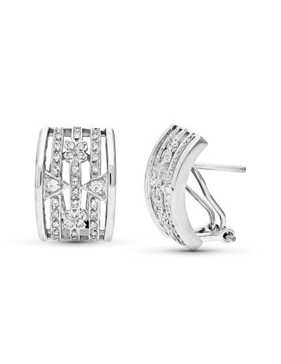 18K PENDIENTES ORO BLANCO...