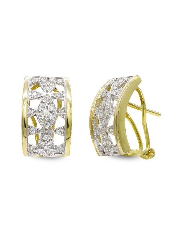 18K PENDIENTES ORO BICOLOR CON...