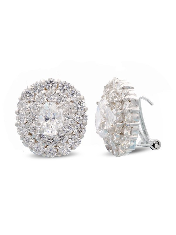 18K PENDIENTES ORO BLANCO CIRCONITAS...