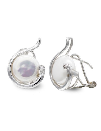 18K PENDIENTES ORO BLANCO...