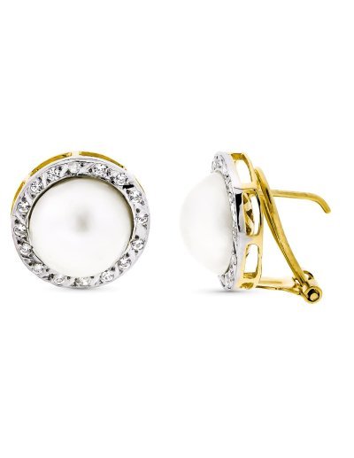 18K PENDIENTES ORO BICOLOR...