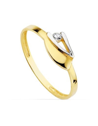 18K SORTIJA BICOLOR CIRCONITA