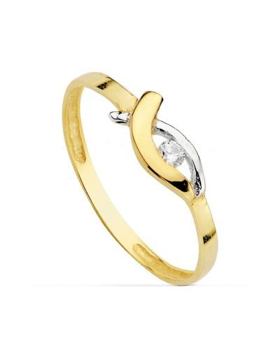 18K SORTIJA BICOLOR CIRCONITA