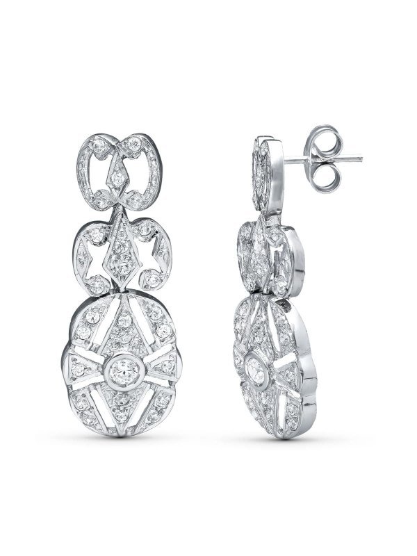 18K PENDIENTES LARGOS CIRCONITAS ORO...