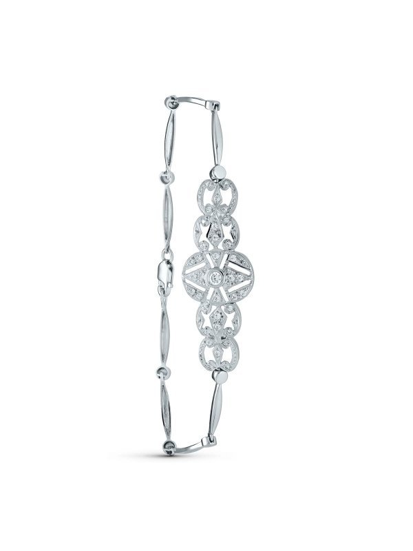 18K PULSERA CIRCONITAS ORO BLANCO