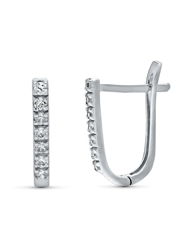 18K PENDIENTES CIRCONITA ORO BLANCO...