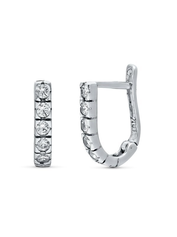 18K PENDIENTES CIRCONITAS ORO BLANCO...