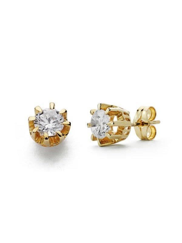 18K PENDIENTES ORO AMARILLO SOLITARIO...
