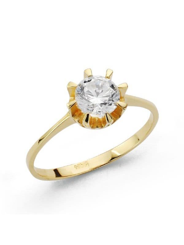 18K SOLITARIO ORO AMARILLO CIRCONITA...