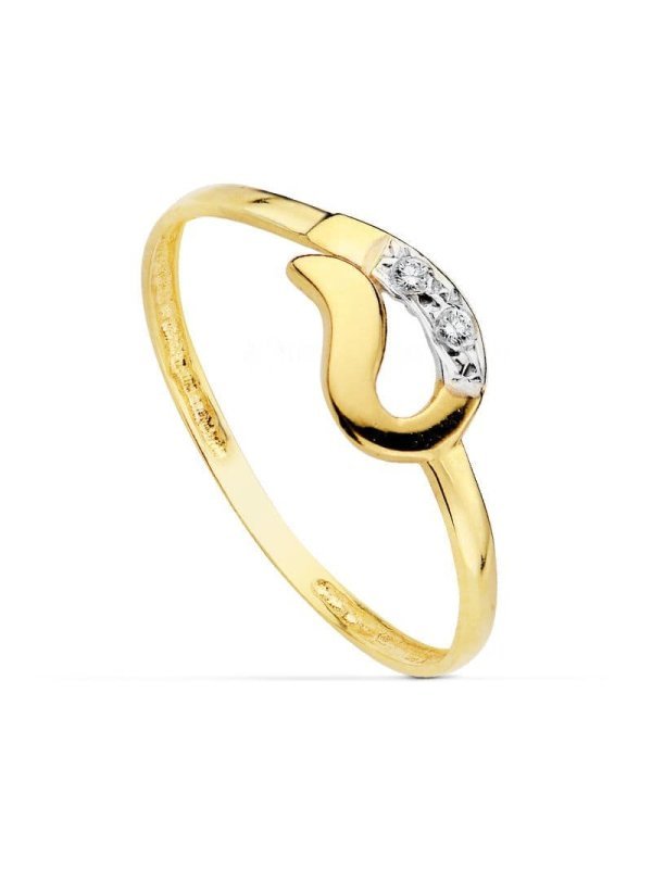 18K SORTIJA BICOLOR CIRCONITAS