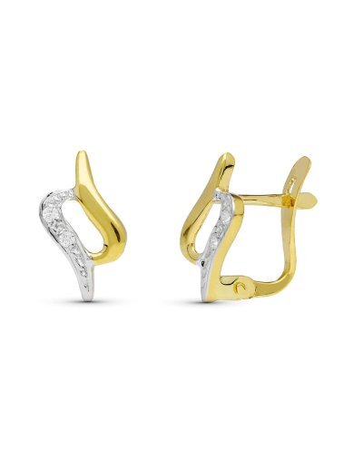 18K PENDIENTES BICOLOR...