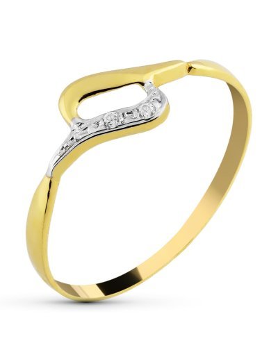 18K SORTIJA BICOLOR CIRCONITAS